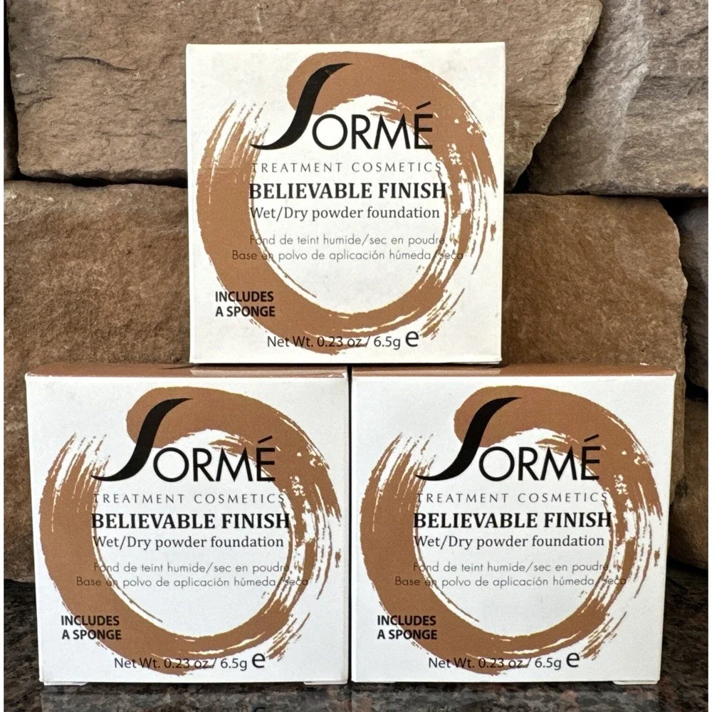 3X Sorme Believable Finish Wet/Dry Powder Foundation Golden Honey 410 , 0.23 oz